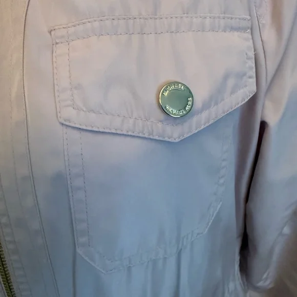 Women's Michael Kors Light Pink Hooded Rain Jacket Sz S - Picture 4 of 15